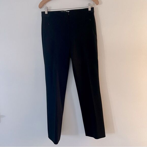 Per Se Carlisle Ponte Knit Pants Black Size 2 Tapered Stretch Waist Classic Caps - Picture 1 of 9